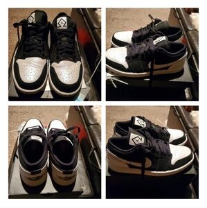 Jordans 1 low Black white clear bottom size 8
